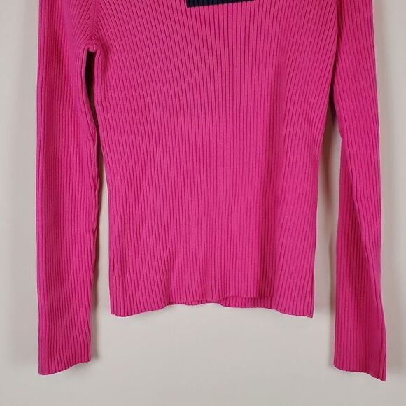 Tommy Hilfiger Vintage Y2k Pink Ribbed Sweater - Picture 3 of 7